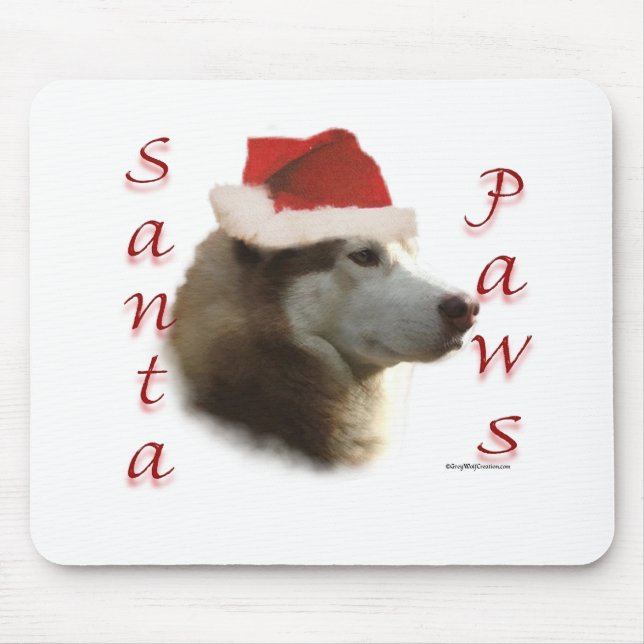 Siberian Husky Santa Paws Mousepad (Vorne)
