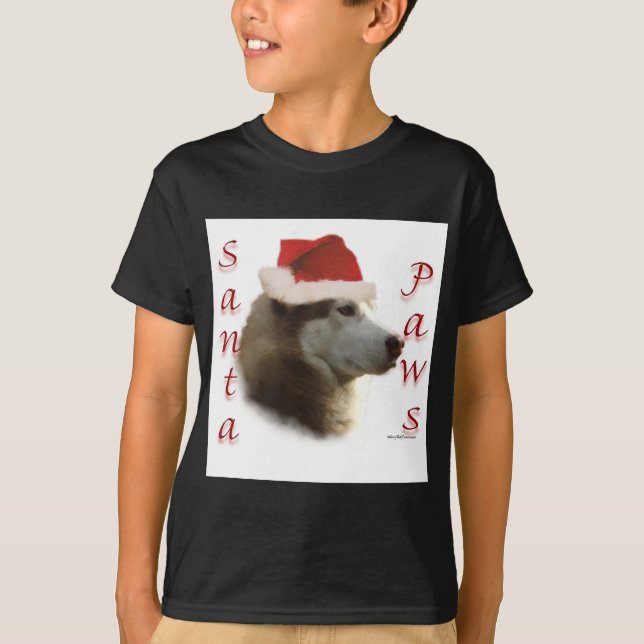 Siberian Husky Santa Paws T-Shirt (Vorderseite)