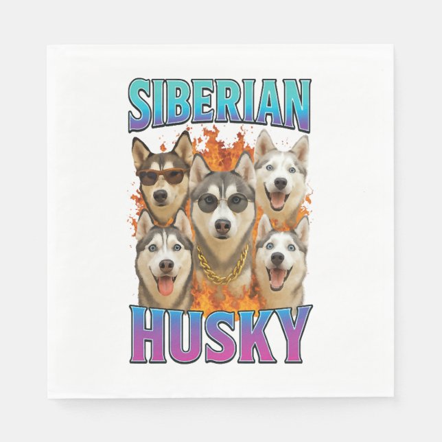 Siberian Husky Serviette (Vorderseite)