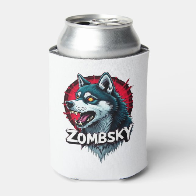 Siberian Husky Sibe Zombie Dog Halloween Essential Dosenkühler (Kanne Vorderseite)
