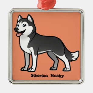 Siberian Husky Silbernes Ornament