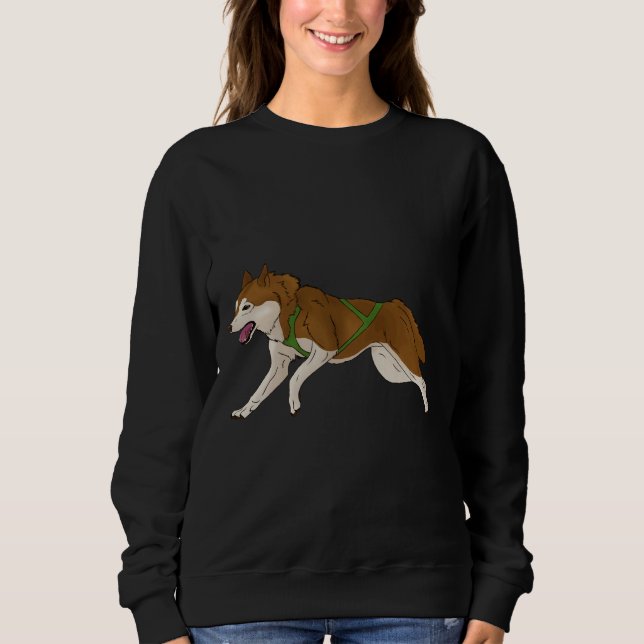 Siberian Husky Sled Dog Red Sweatshirt (Vorderseite)