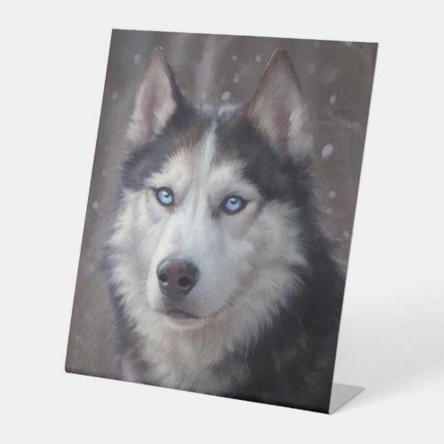 Siberian Husky Sockelschild (Vorderseite)