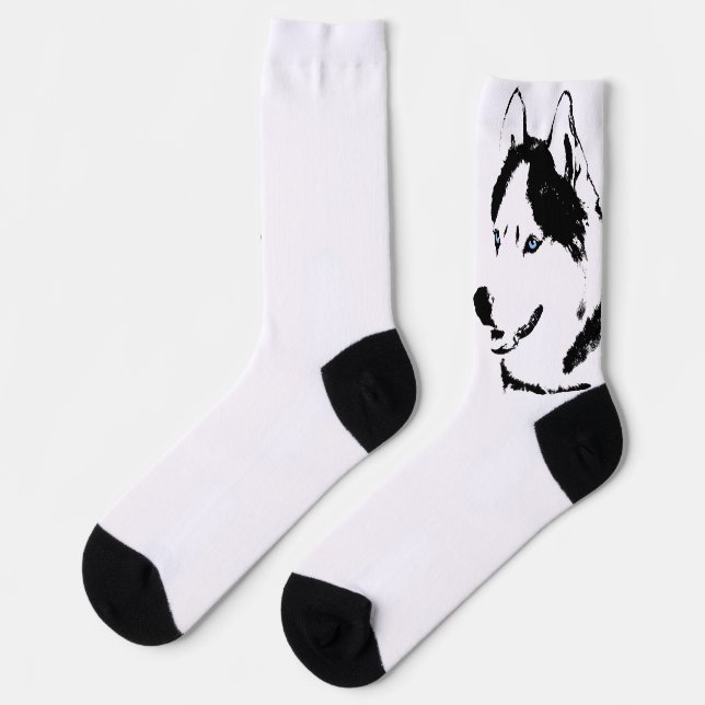 Siberian Husky Socks Husky Dog Socks Customize Socken (Linkes Detail)