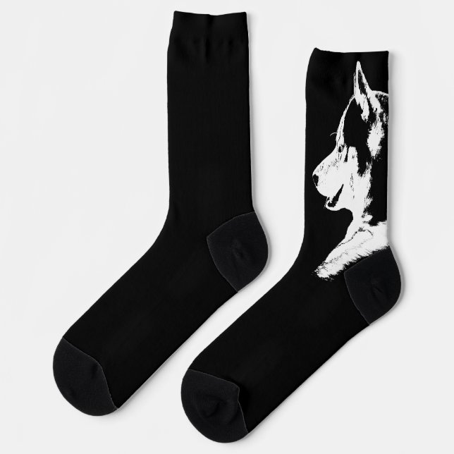 Siberian Husky Socks Husky Pup  Socks Customize Socken (Linkes Detail)