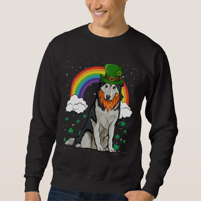 Siberian Husky St Patricks Day Leprechaun Sweatshirt (Vorderseite)
