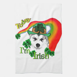 Siberian Husky St Patrick's Handtuch