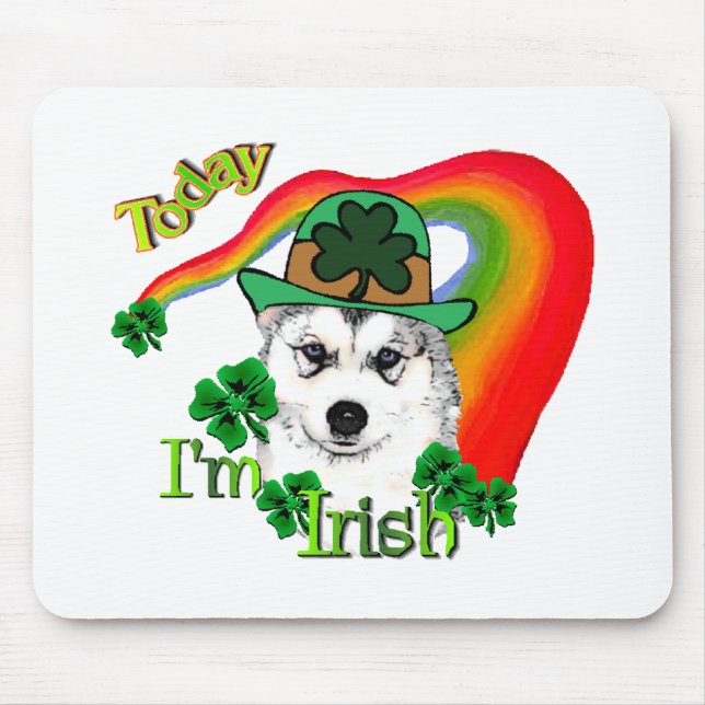 Siberian Husky St Patrick's Mousepad (Vorne)