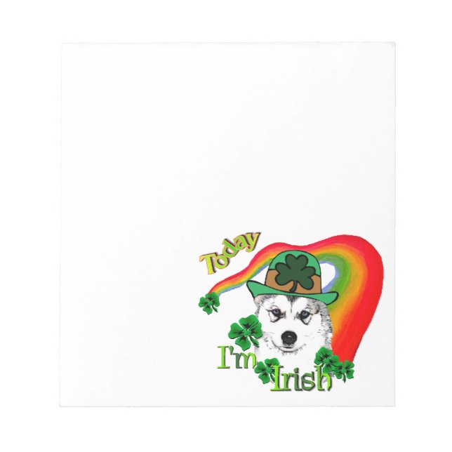 Siberian Husky St Patrick's Notizblock (Vorderseite)
