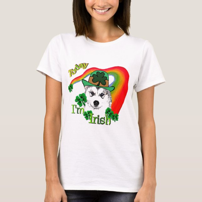 Siberian Husky St Patrick's T-Shirt (Vorderseite)