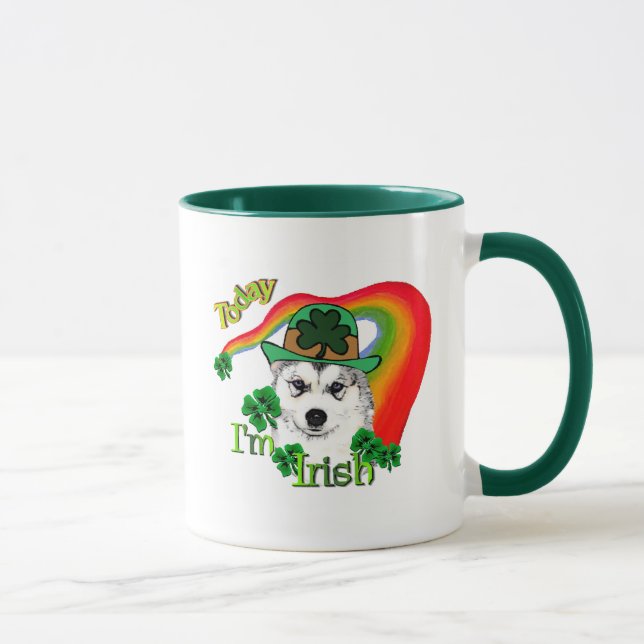 Siberian Husky St Patrick's Tasse (Rechts)