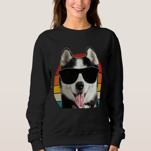 Siberian Husky Sunglasses Funny Sweatshirt (Vorderseite)