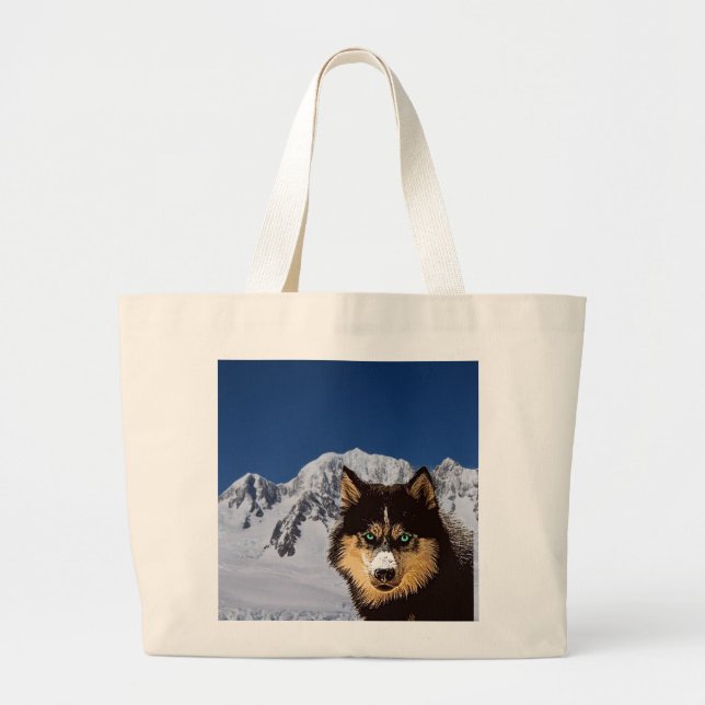 Siberian Husky Tote Bag Jumbo Stoffbeutel (Vorne)