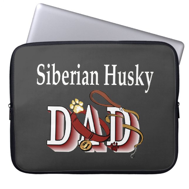 Siberian Husky Vater Laptopschutzhülle (Vorderseite)