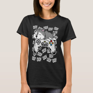 Siberian Husky Video Game Noob Oof Kids Boys Girl T-Shirt