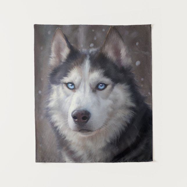 Siberian Husky Wandteppich (Vorderseite)