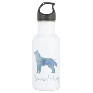 Siberian Husky Watercolor Design Trinkflasche