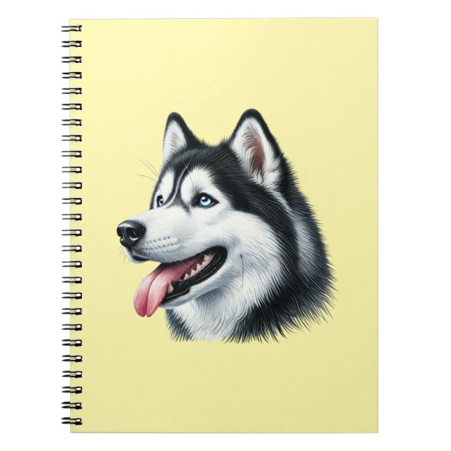 Siberian Husky Watercolor Portrait  Notizblock (Vorderseite)