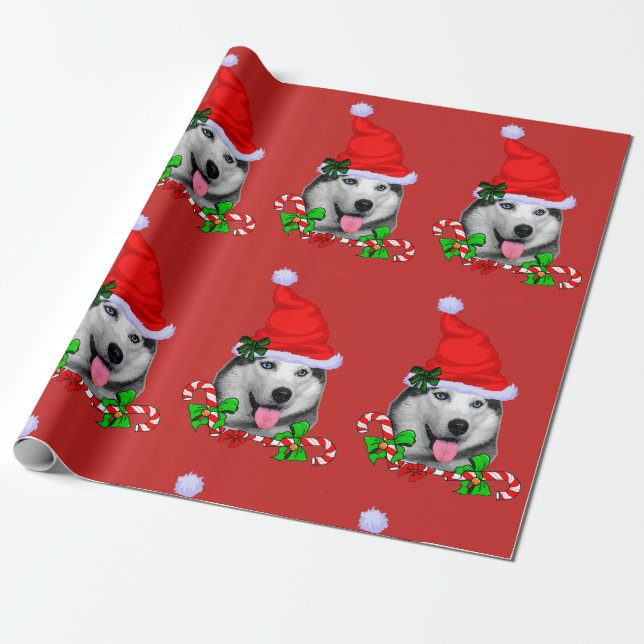 Siberian Husky Weihnachten Geschenkpapier (Ungerollt)