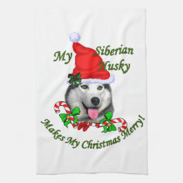 Siberian Husky Weihnachten Handtuch