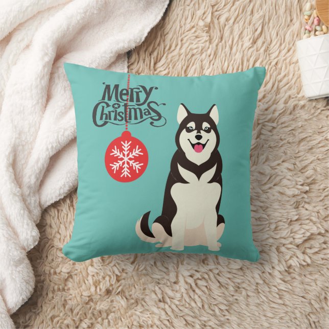 Siberian Husky Weihnachten Kissen (Decke)
