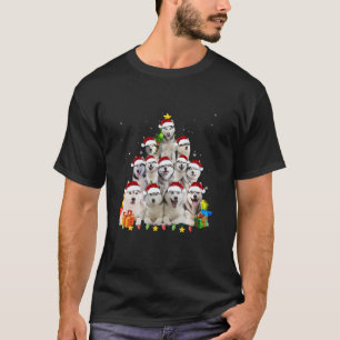 Siberian Husky Weihnachtsbaum Lichter Weihnachten  T-Shirt