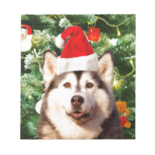 Siberian Husky Weihnachtsbaum Ornamente Schneemann Notizblock