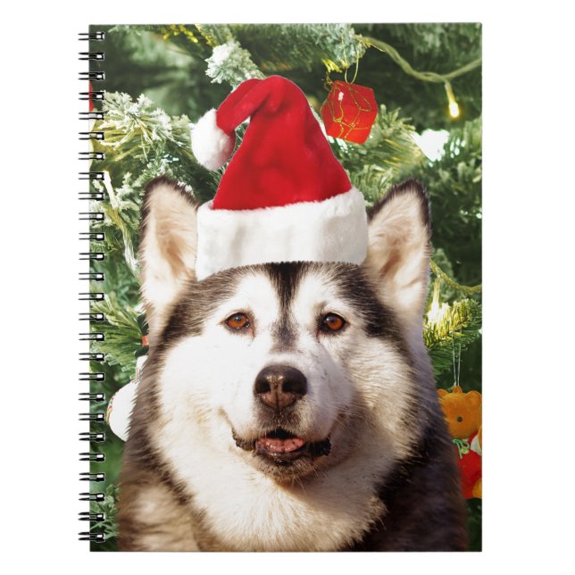 Siberian Husky Weihnachtsbaum Ornamente Schneemann Notizblock (Vorderseite)