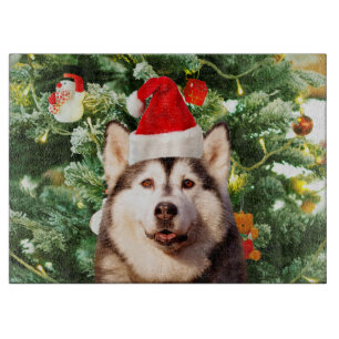 Siberian Husky Weihnachtsbaum Ornamente Schneemann Schneidebrett