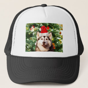Siberian Husky Weihnachtsbaum Ornamente Schneemann Truckerkappe