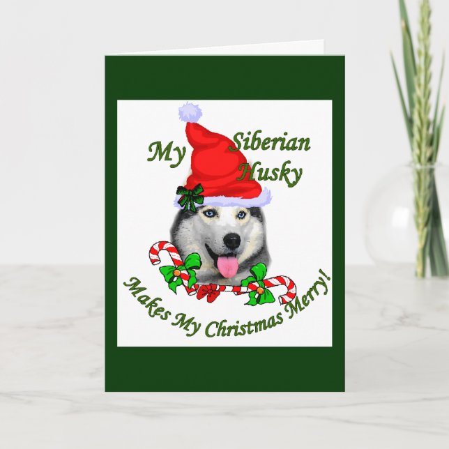 Siberian Husky Weihnachtsgeschenke Feiertagskarte (Vorderseite)