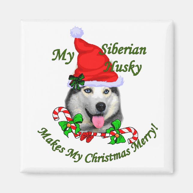 Siberian Husky Weihnachtsgeschenke Magnet (Vorne)