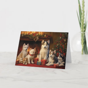 Siberian Husky Weihnachtskarte Dankeskarte