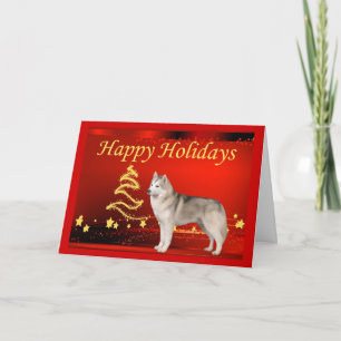 Siberian Husky Weihnachtskartenstars Feiertagskarte