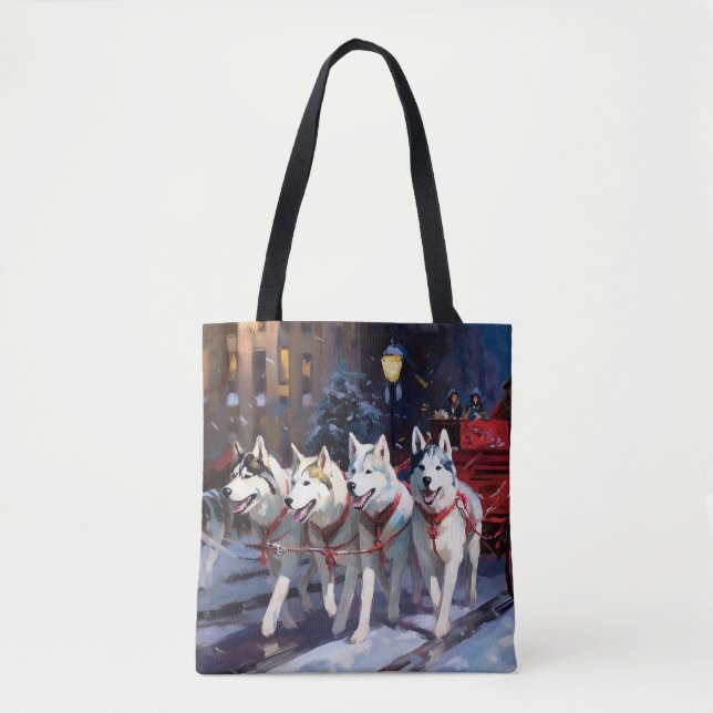 Siberian Husky Weihnachtssaison (Vorderseite)