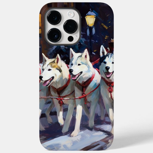 Siberian Husky Weihnachtssaison Case-Mate iPhone Hülle (Rückseite)