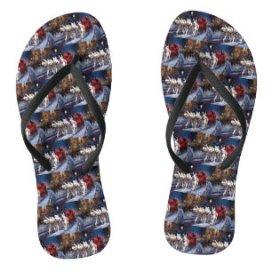 Siberian Husky Weihnachtssaison Flip Flops