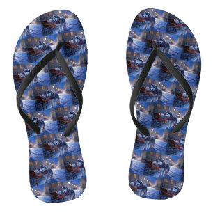 Siberian Husky Weihnachtssaison Flip Flops