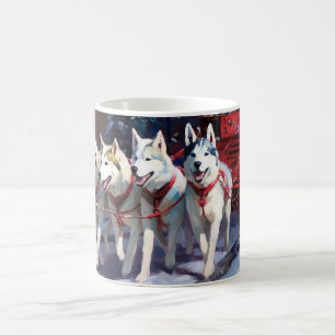 Siberian Husky Weihnachtssaison Kaffeetasse