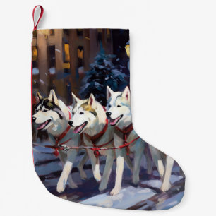 Siberian Husky Weihnachtssaison Kleiner Weihnachtsstrumpf