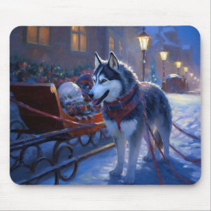 Siberian Husky Weihnachtssaison Mousepad
