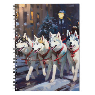 Siberian Husky Weihnachtssaison Notizblock