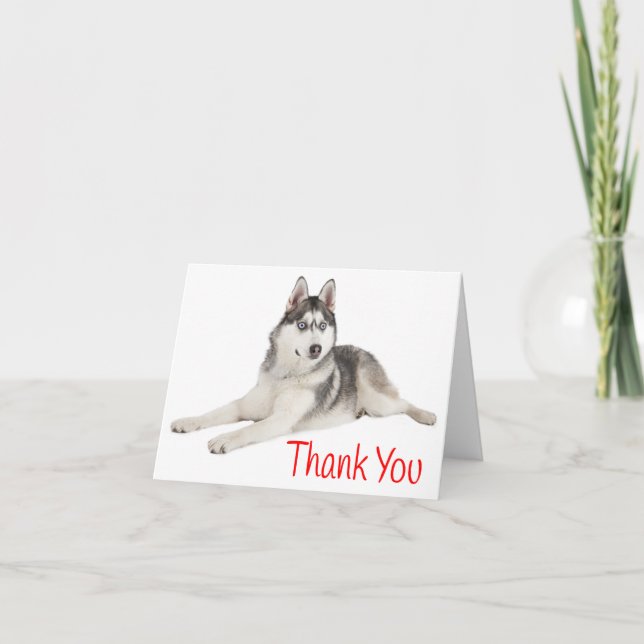 Siberian Husky Welppy Dog Red Danke - Blank (Vorderseite)
