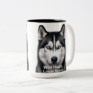 Siberian Husky Wild Heart Loyal Spirit Two-Tone Mu Zweifarbige Tasse