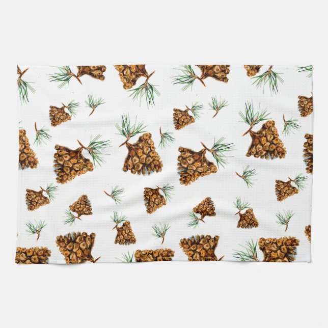 Siberian Pinecone Pattern Towel Geschirrtuch (Horizontal)