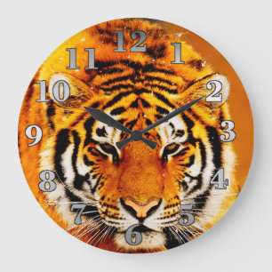 Siberian Tiger Große Wanduhr