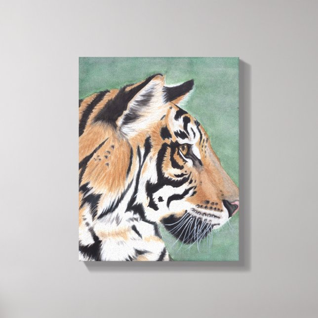 Siberian Tiger Original Art Decke Leinwanddruck (Vorderseite)