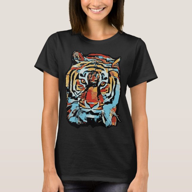 Siberian tiger pop art style of the chinese zodiac T-Shirt (Vorderseite)