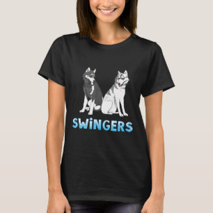Siberische Huskies mit Brillen Shirt Funny Swing