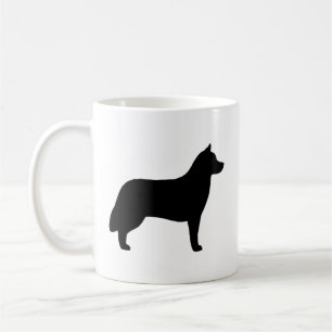 Siberische Husky Hund Silhouetten Tasse
